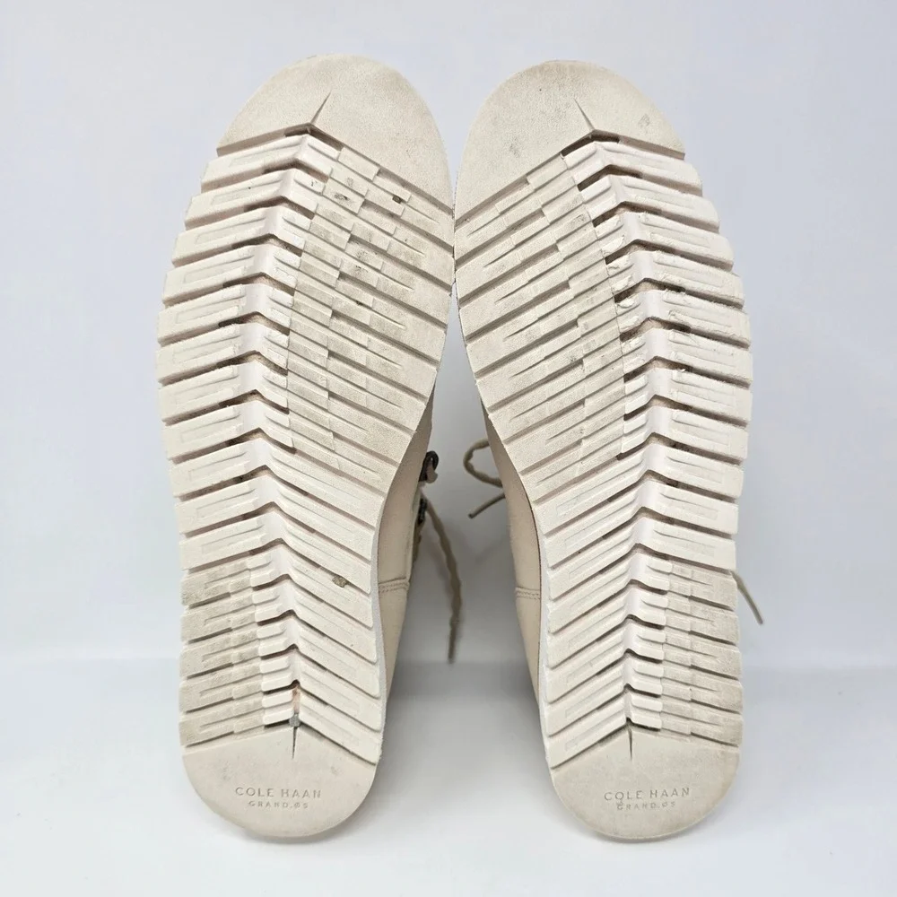 Cole Haan Zerogrand Luxe Hiker Boots Beige Suede Faux Fur W26519‎ Womens 9.5B
